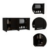 Tuhome 120 Wall Cabinet, Four Doors, Two Cabinets, Two Shelves, Black GLW5586